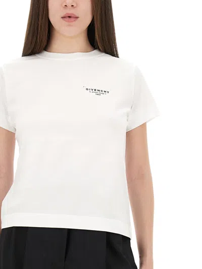 Givenchy White Cotton T-shirt With Logo In White
