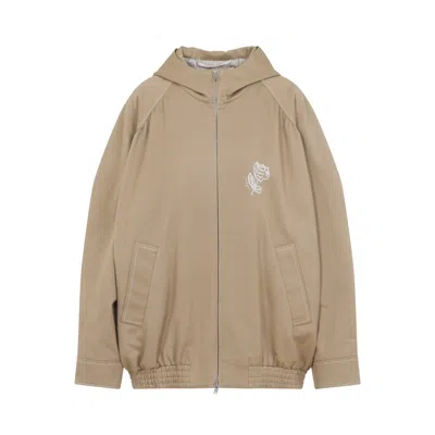 Marni Hooded Jacket With Embroidered Detail And Elasticated Hem
