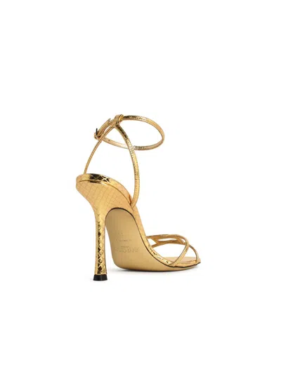 Jimmy Choo 1998 Leo 100 Gold Leather Sandals In Gold