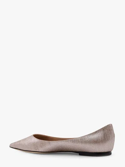 Jimmy Choo Women Laminated Leather Ballerinas With Rhinestones
