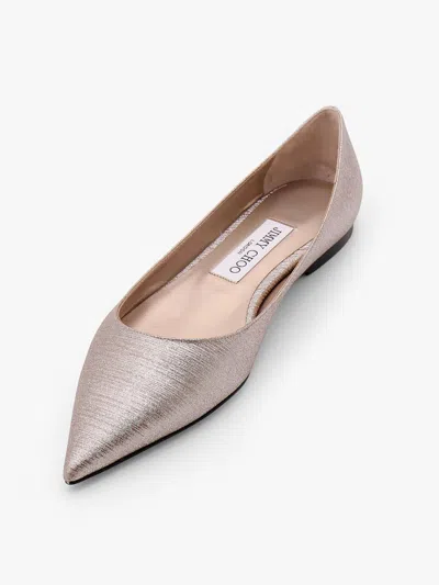 Jimmy Choo Women Laminated Leather Ballerinas With Rhinestones