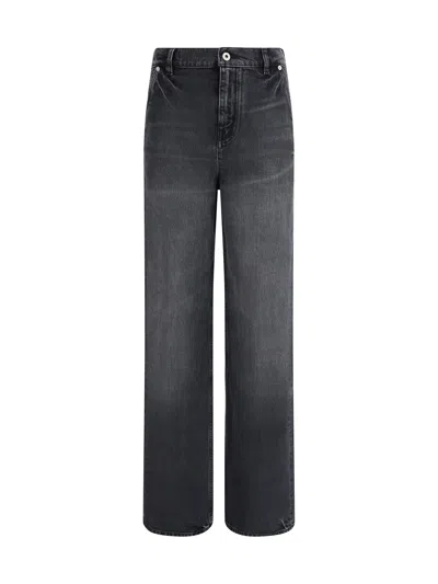 Kenzo Modern Straight Cut Denim Trousers In Gray