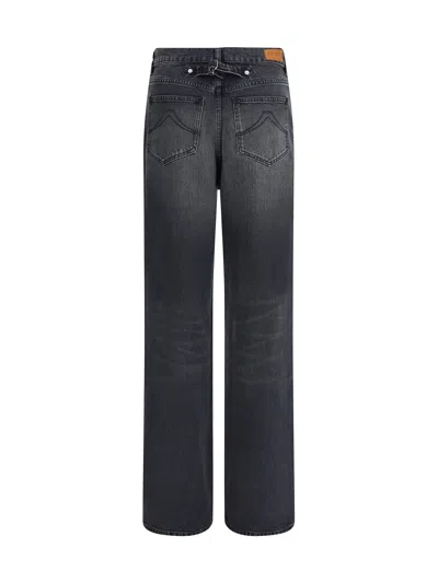 Kenzo Modern Straight Cut Denim Trousers In Gray