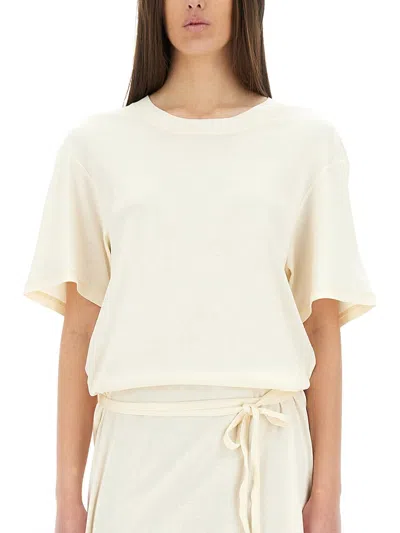Lemaire Women T-shirt Dress With Belt In Neutral
