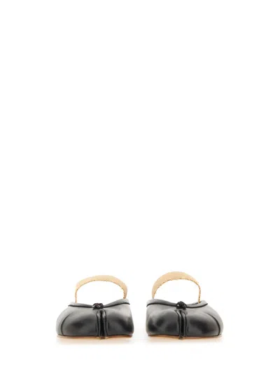 Maison Margiela Women Mule Tabi With Elastic Band In Black