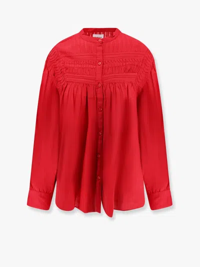 Isabel Marant Étoile Marant Etoile Women Plalia Biologic Cotton And Viscose Shirt In Red