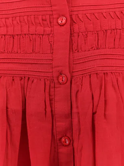 Isabel Marant Étoile Marant Etoile Women Plalia Biologic Cotton And Viscose Shirt In Red