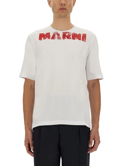 Marni Logo T-shirt In White