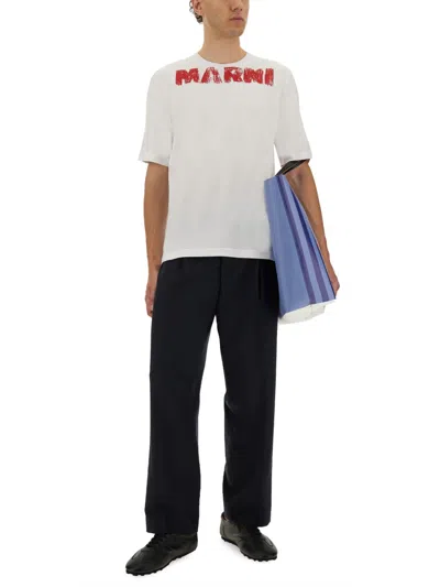 Marni Logo T-shirt In White