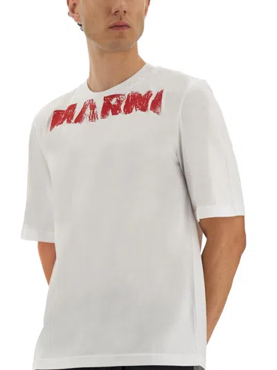 Marni Logo T-shirt In White