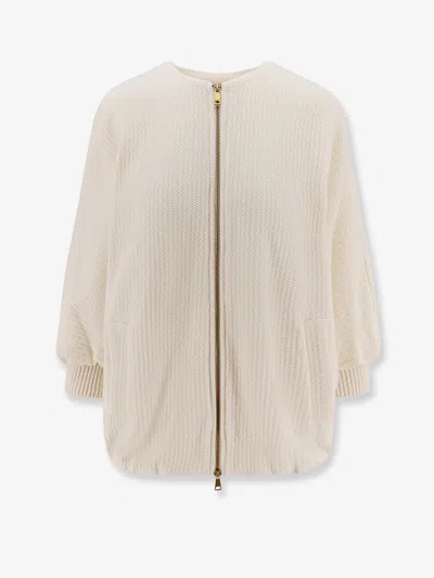 Max Mara Wool And Cashmere Knitted Jacket Jackets White