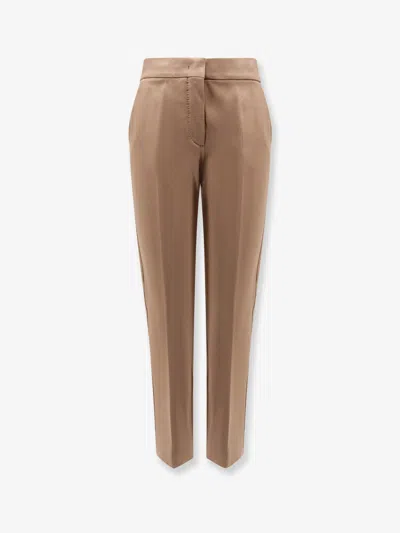Max Mara Women Pegno Viscose Blend Trousers In Brown