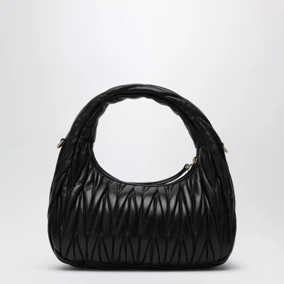 Miu Miu Small Miu Wander Black Matelassé Bag Women