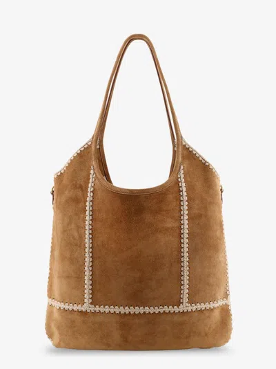 Miu Miu Women Ivy Suede And Crochet Shoulder Bag