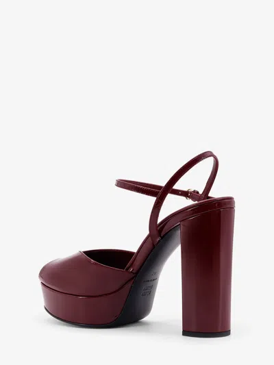 Miu Miu Women Patent Leather Sandals With Heel And Wedge