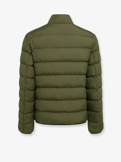 Moncler Men Baudinet Down Jacket With Logo Patch In Green