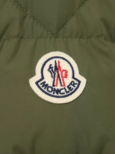 Moncler Men Baudinet Down Jacket With Logo Patch In Green