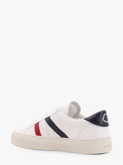 Moncler Women Monaco2 Leather Sneakers With Logo Print