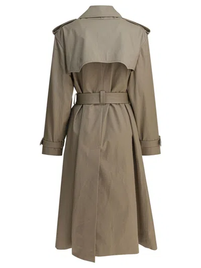 Alexander Mcqueen Trench Coat Belted At The Waist In Brown