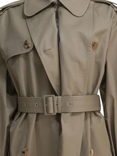Alexander Mcqueen Trench Coat Belted At The Waist In Brown