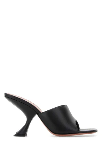 Amina Muaddi 90mm Lupita Sculpted Heel Sandals