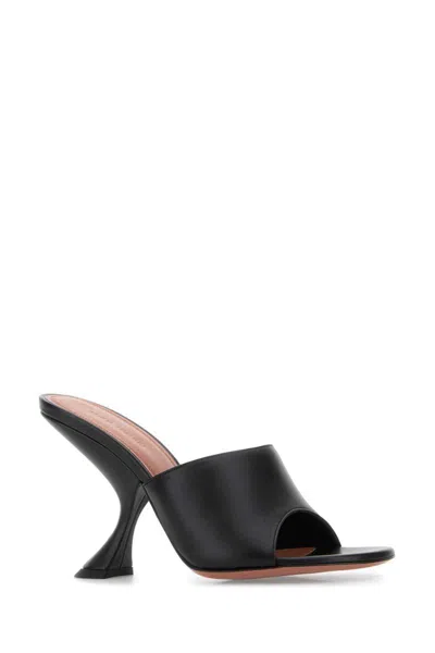 Amina Muaddi 90mm Lupita Sculpted Heel Sandals