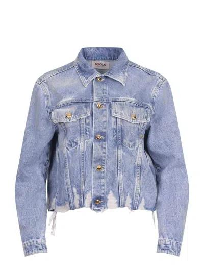 Cycle Jacket Made Of Denim. In Blue
