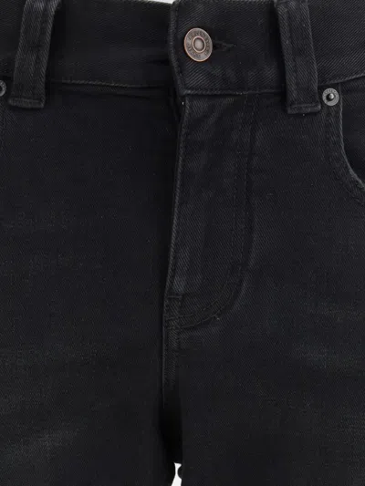 Balenciaga Flared Trousers With High Waist And Raw Hem In Black