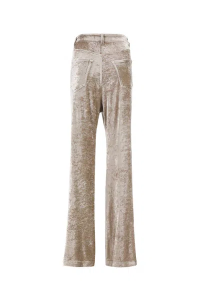 Balenciaga Velvet Wide Leg Trousers In Brown