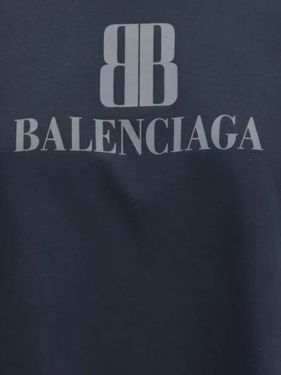 Balenciaga High-collar Black T-shirt With Logo Print