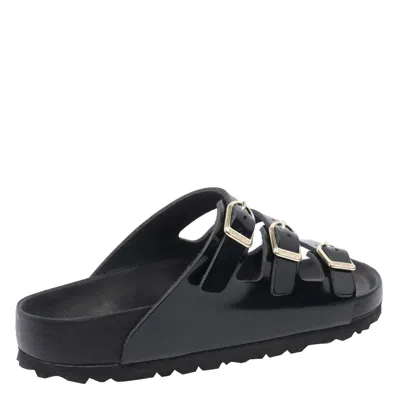 Birkenstock Florida Dbuckle Exquisite Shine Fit S Shoes In Black