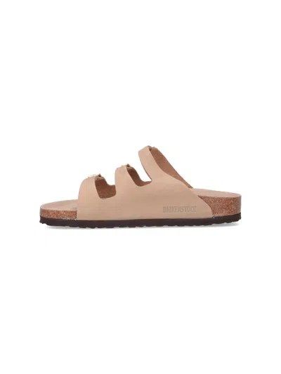 Birkenstock Triple Buckle Cork Sole Sandals In Brown