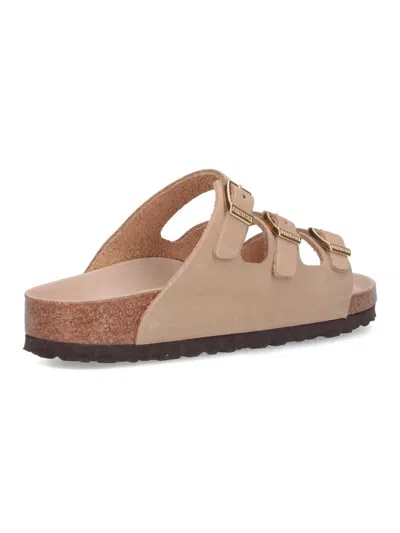 Birkenstock Triple Buckle Cork Sole Sandals In Brown