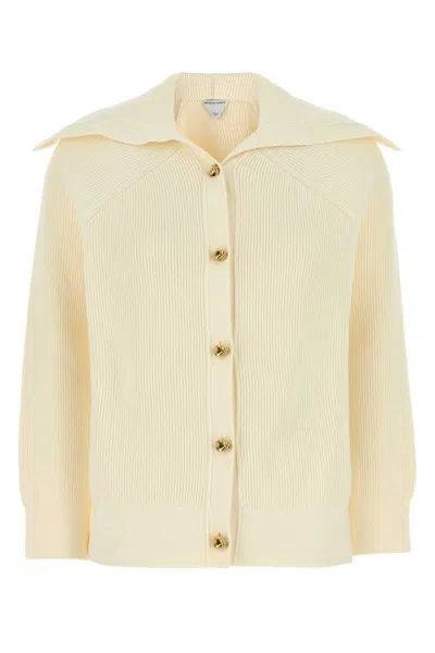 Bottega Veneta Women Cream Stretch Cotton Blend Cardigan