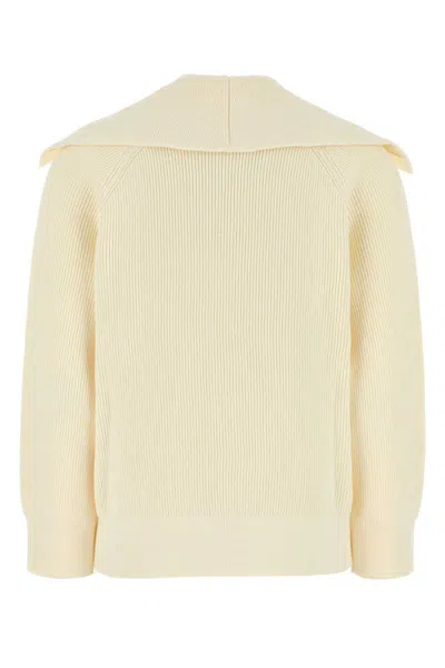 Bottega Veneta Women Cream Stretch Cotton Blend Cardigan