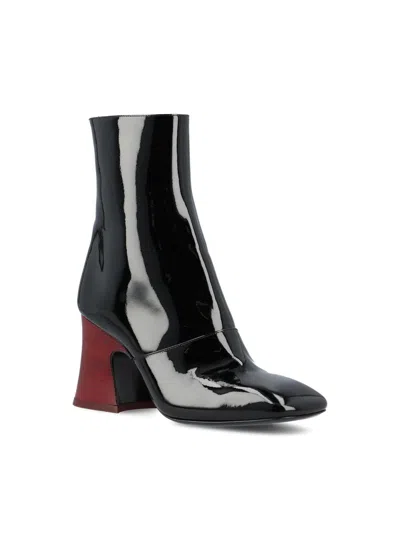 Chloé Janis Ankle Boots With Glossy Calfskin In Multi