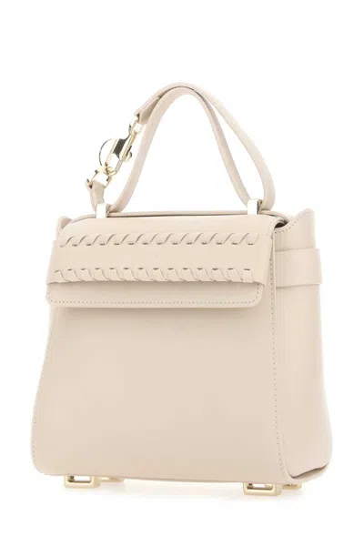 Chloé Chloe Women Light Pink Leather Small Nacha Handbag