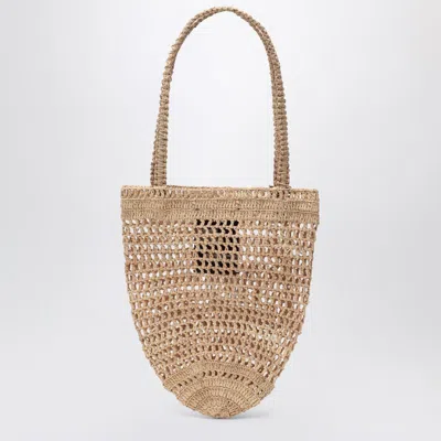 Chloé Chloe Women Raffia Small Summer Banana Shopping Bag In Brown