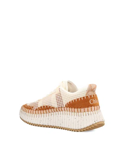 Chloé Nama Textured-sole Lace-up Sneakers In Black