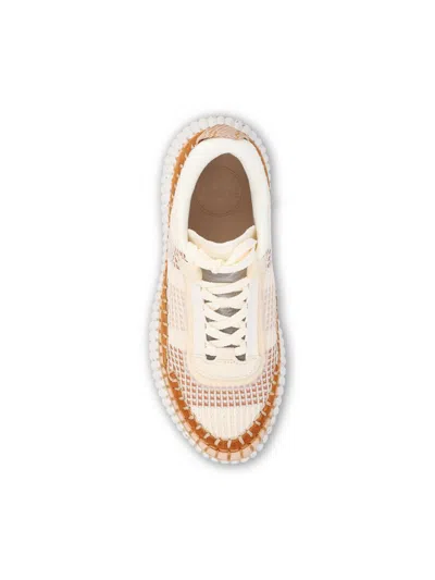 Chloé Nama Textured-sole Lace-up Sneakers In Black