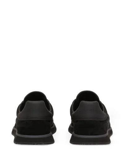 Dolce & Gabbana Low Top Sneakers Featuring Suede Accents In Black