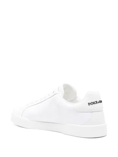 Dolce & Gabbana Canvas Sneakers With Round Toe And Rubber Sole In White
