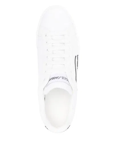 Dolce & Gabbana Canvas Sneakers With Round Toe And Rubber Sole In White