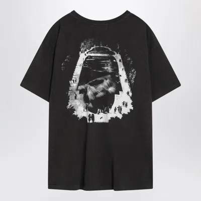 Enfants Riches Deprimes Reflection Black Vintage-effect T-shirt In Black