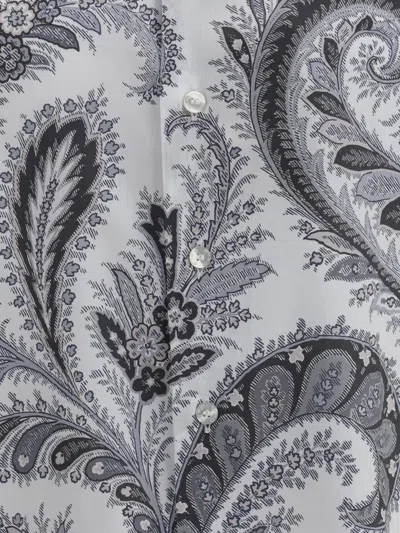 Etro Floral Paisley Button-up Shirt In Gray
