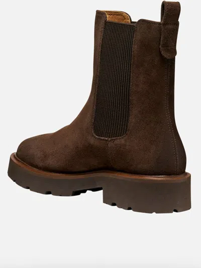 Geox Elasticated-panel Chelsea Boots In Brown