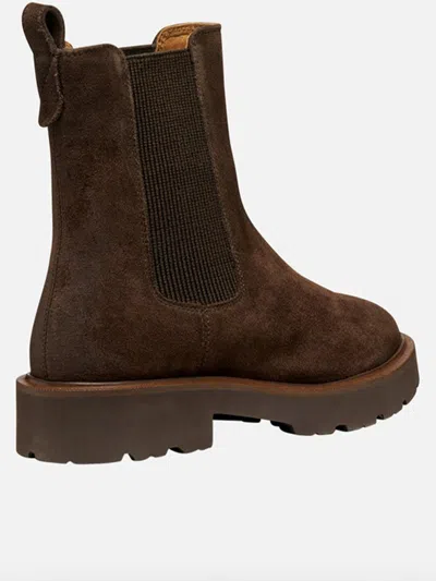 Geox Elasticated-panel Chelsea Boots In Brown