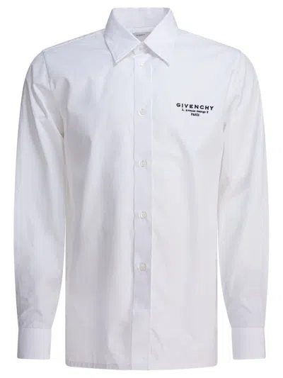 Givenchy Classic Fit Shirt With Logo Print Clothing In White