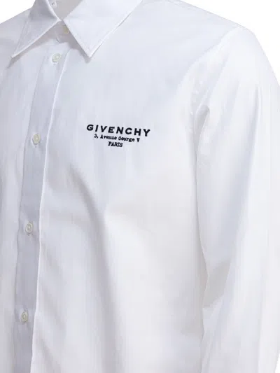 Givenchy Classic Fit Shirt With Logo Print Clothing In White
