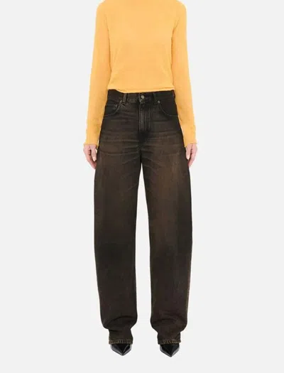 Haikure High-rise Wide-leg Jeans With Belt Loops In Black